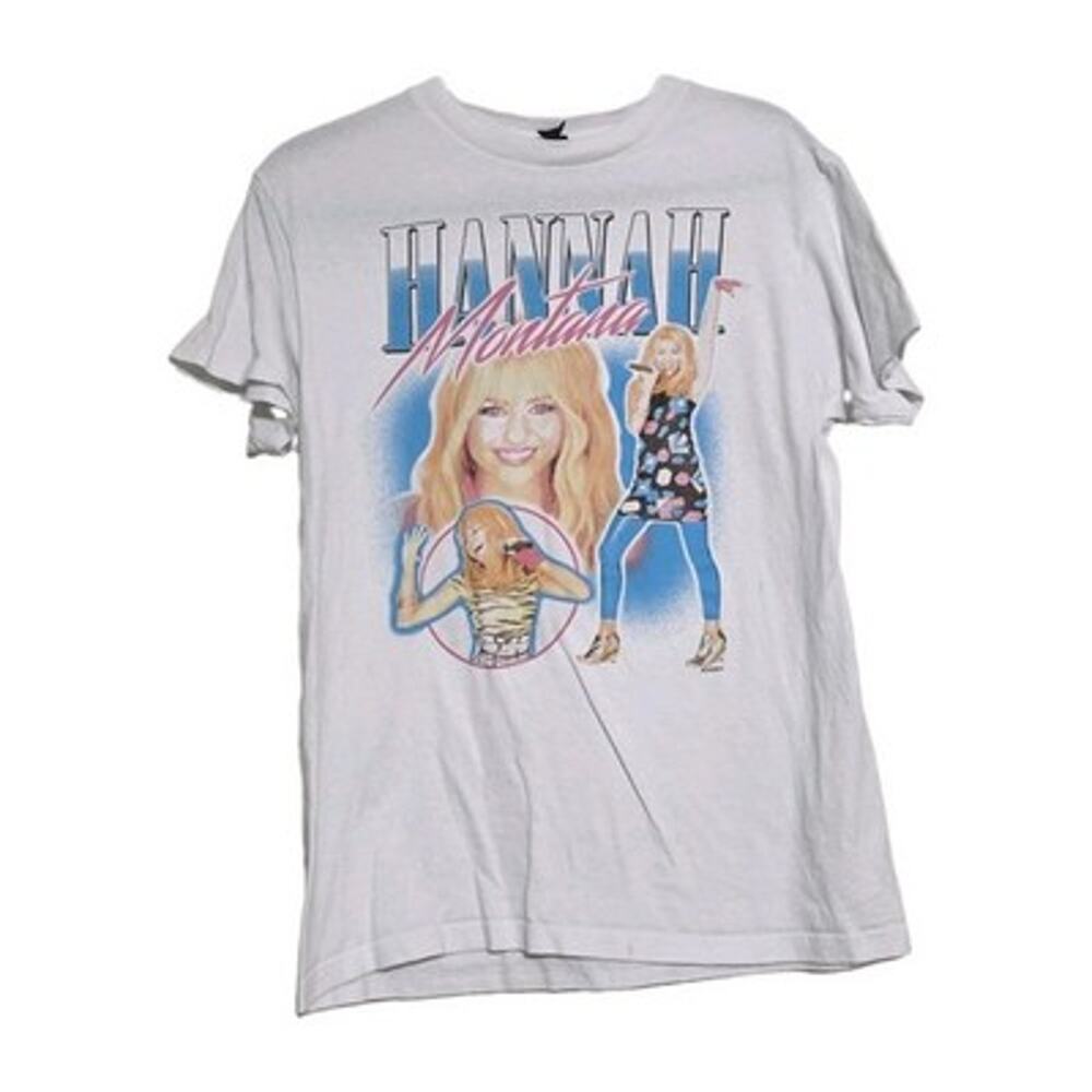 Vintage HANNAH MONTANA Miley Cyrus T-shirt Womens M Disney Y2K Band Tee 2000s